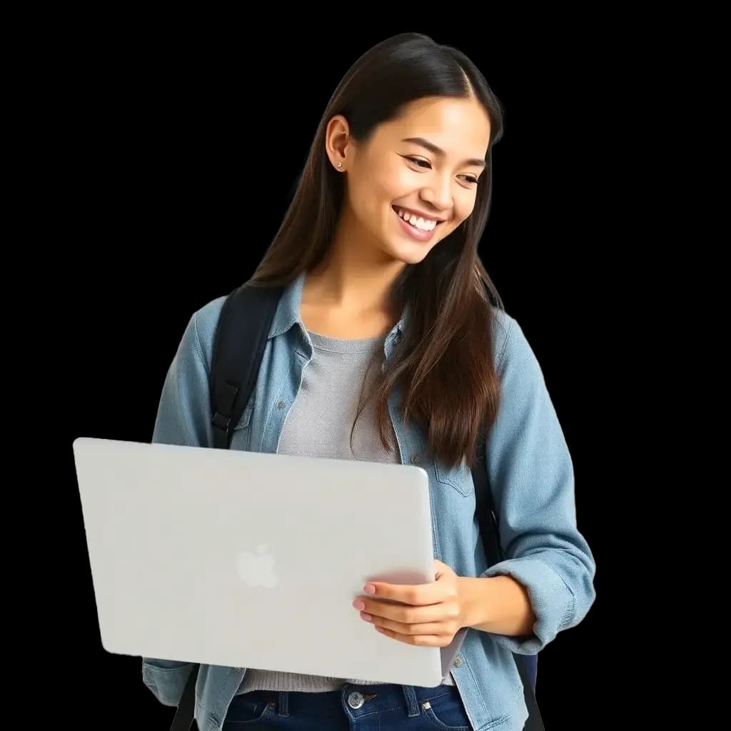 Student with laptop